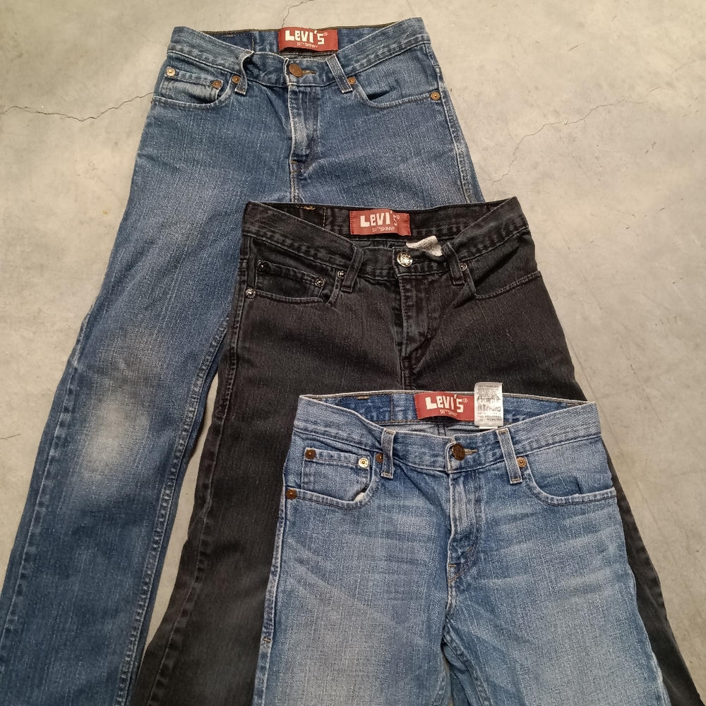 Bundle Levi's 511 Skinny Boys 26 x 26.5"  *3 pairs* - Medium, Light & Black